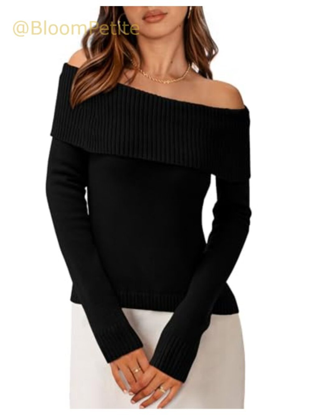 Off Shoulder Knit Sweater Women Trendy Fall Date Night Pullover